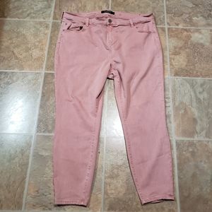 Liverpool Jeans Company High Rise Ankle Jeans in Pink Size 22W Plus Size